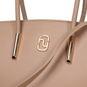 Dannari Beige Elongated Handle Tote Bag
