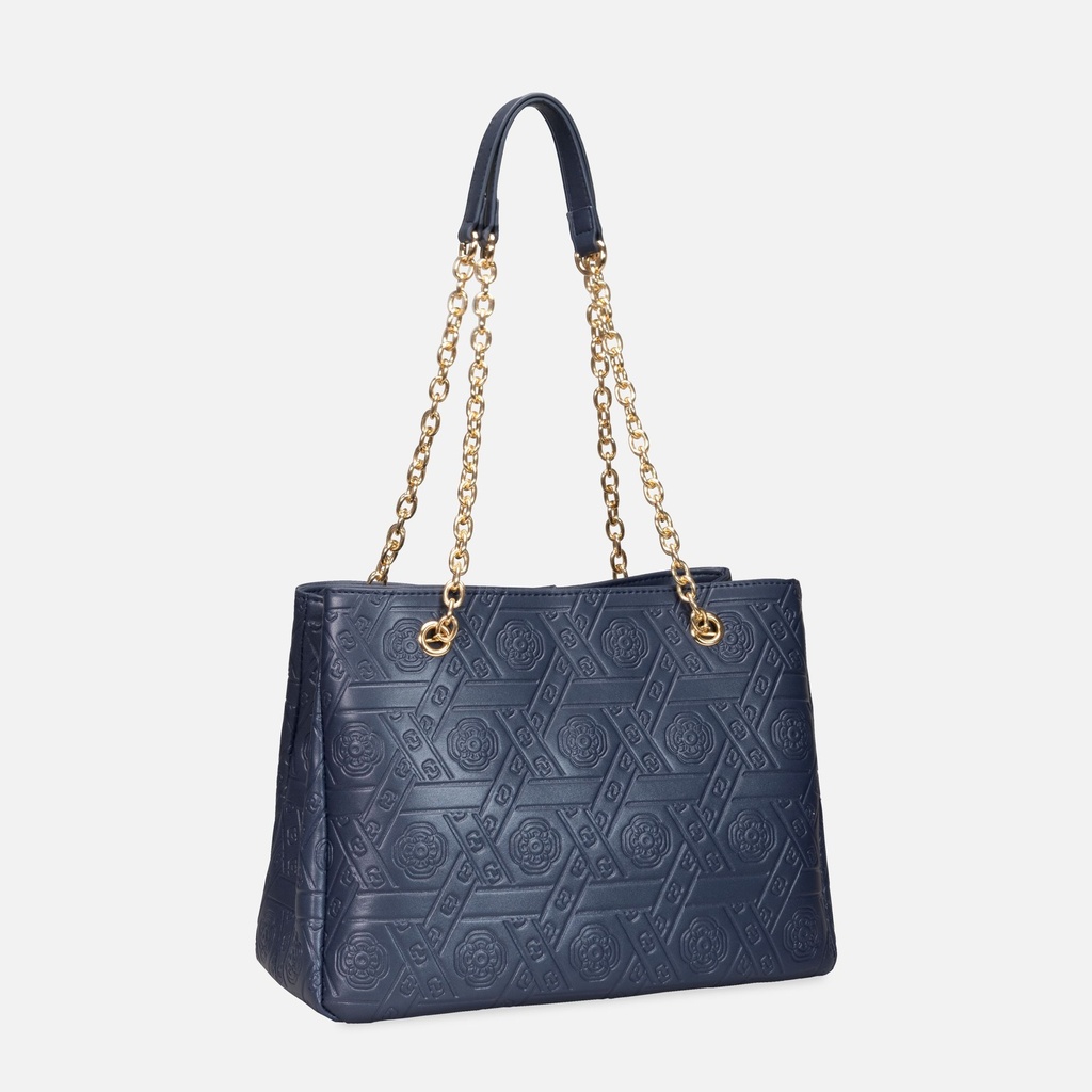 Myat Lay Ngone Midnight Blue Chain Tote Bag