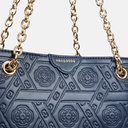 Myat Lay Ngone Midnight Blue Chain Tote Bag