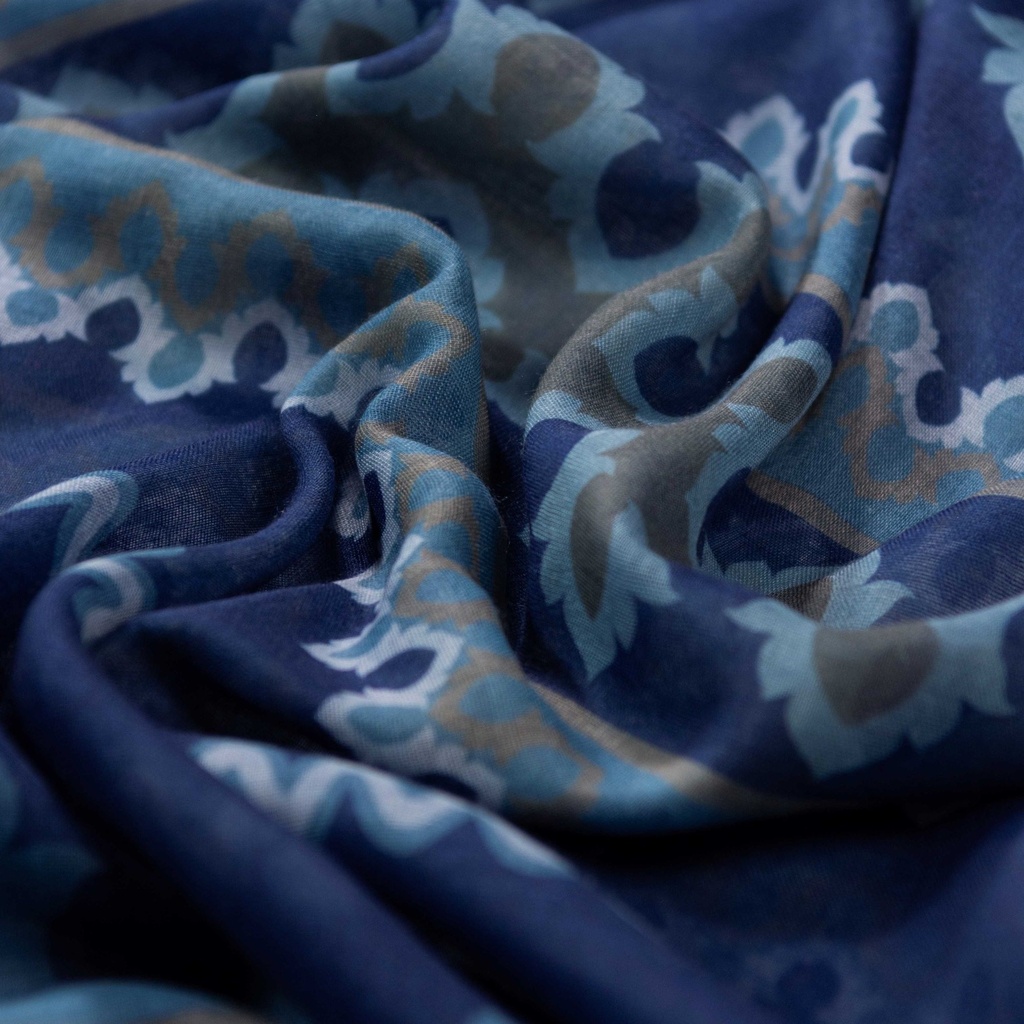 Khat Nwe Stone Blue Scarf
