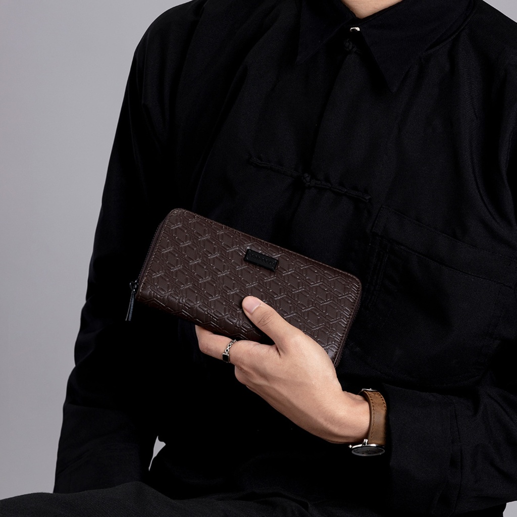 Myat Lay Maung Coffee Bean Zip Around Wallet