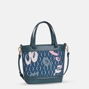 AKKHAYAR Teal Basket Hand Bag