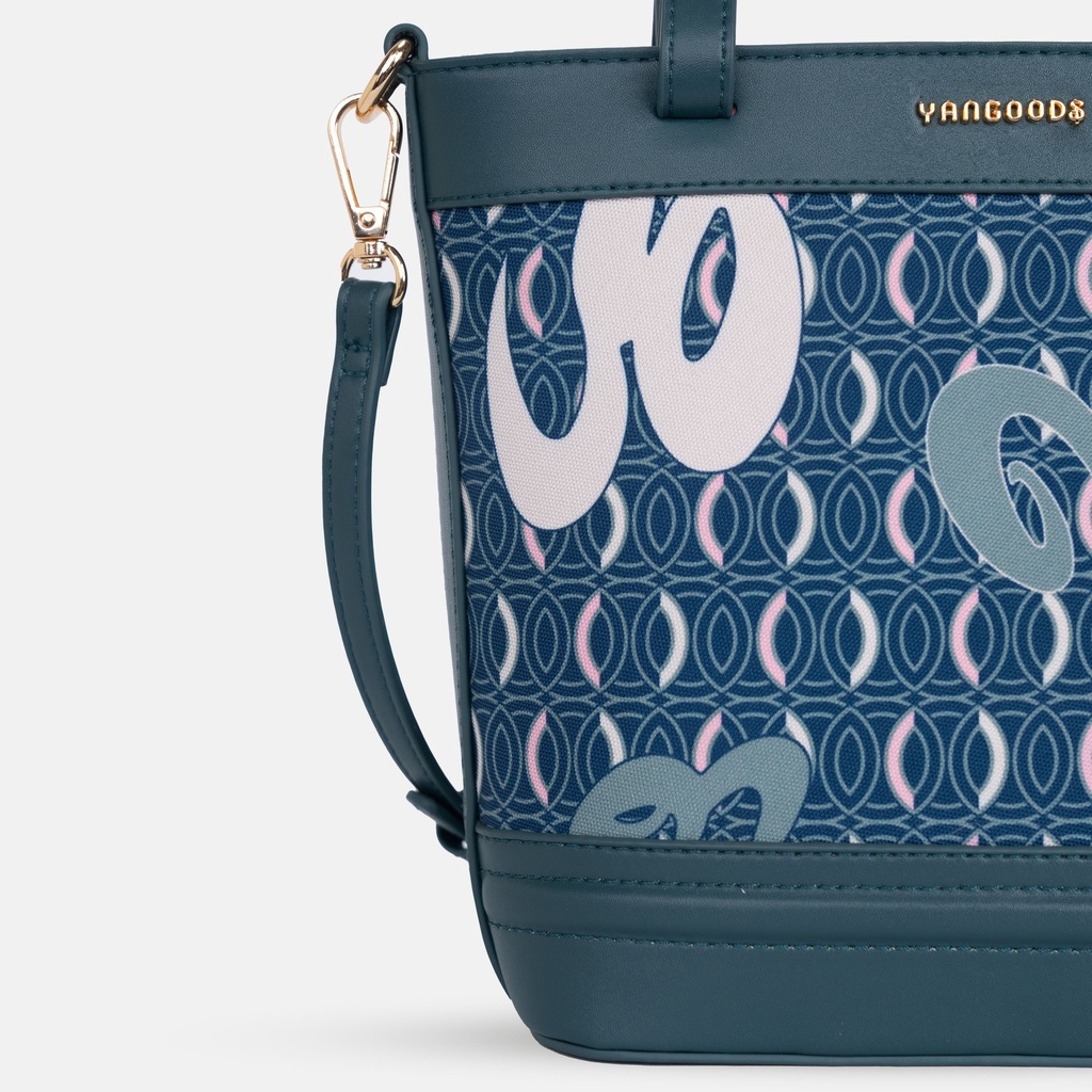 AKKHAYAR Teal Basket Hand Bag