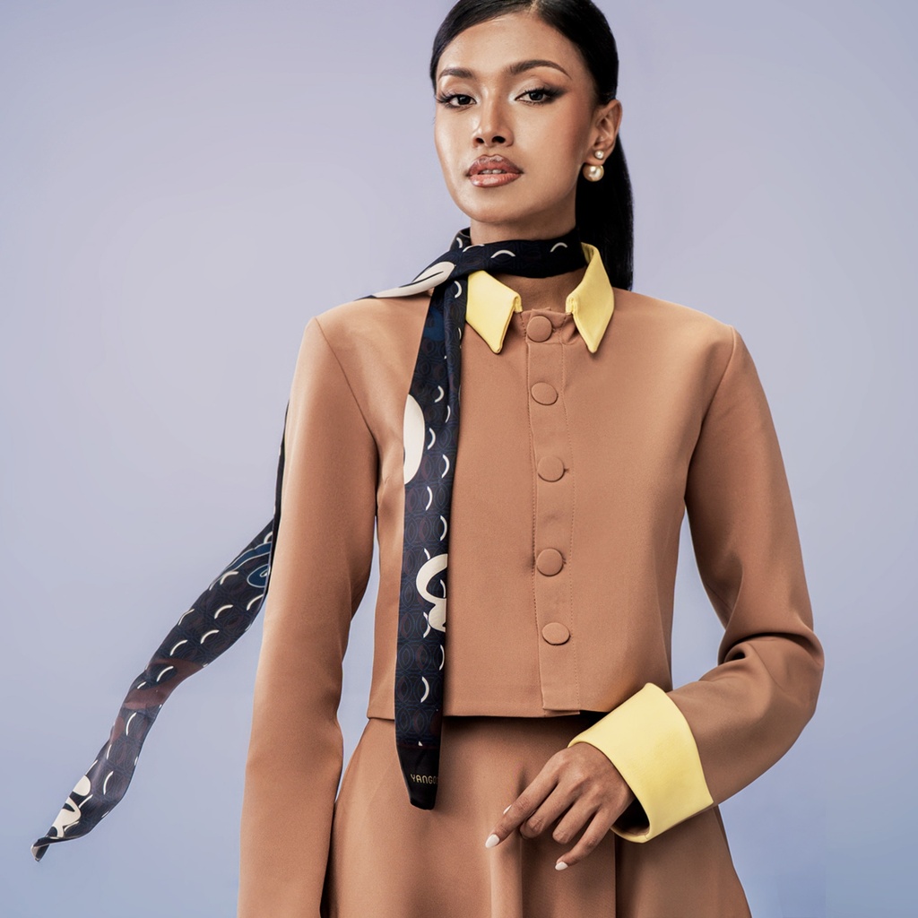 AKKHAYAR Chocolate Slim Scarf