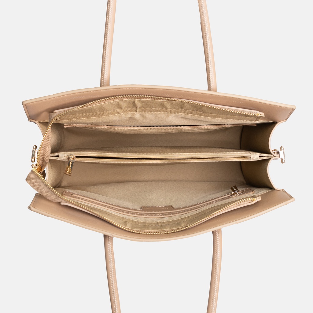 Dannarri Beige Elongated Handle Tote