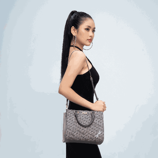 2025 Thinkayta Women Gray Midi Tote Bag