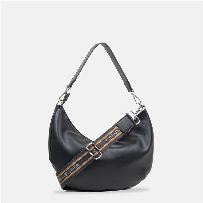 Sisburma Black Crescent Hobo Bag