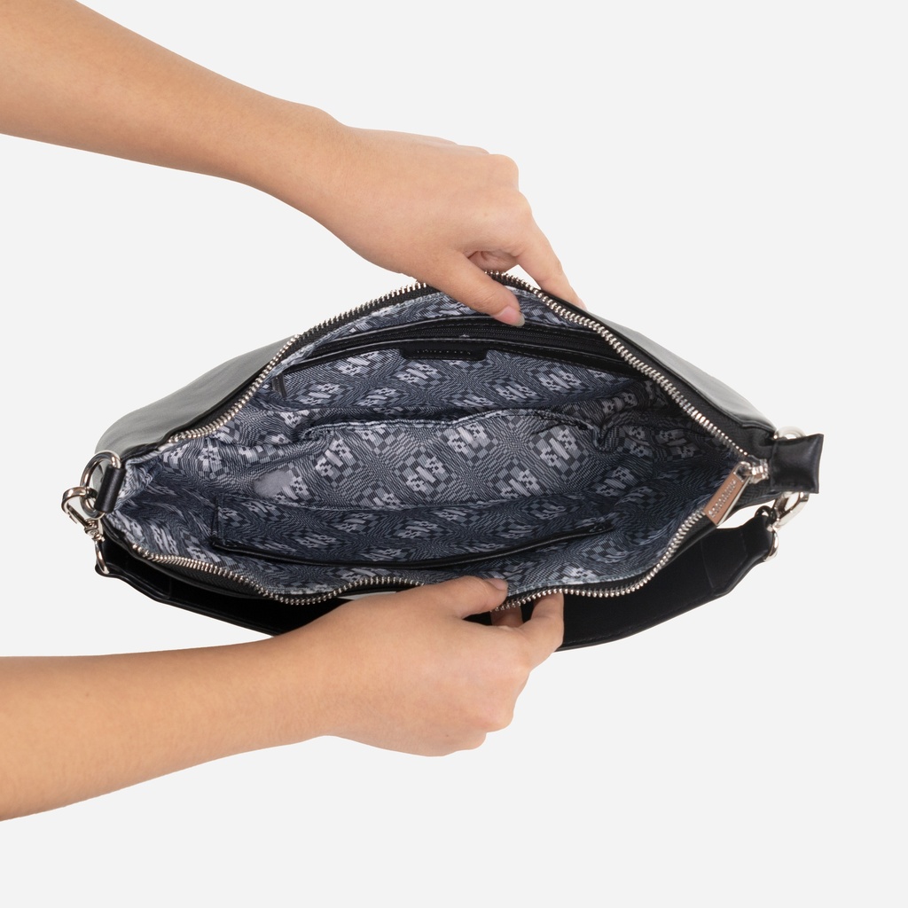 Sisburma Black Crescent Hobo Bag