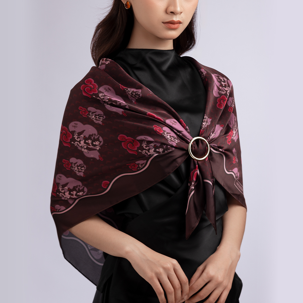 Swal Taw Merlot Square Scarf