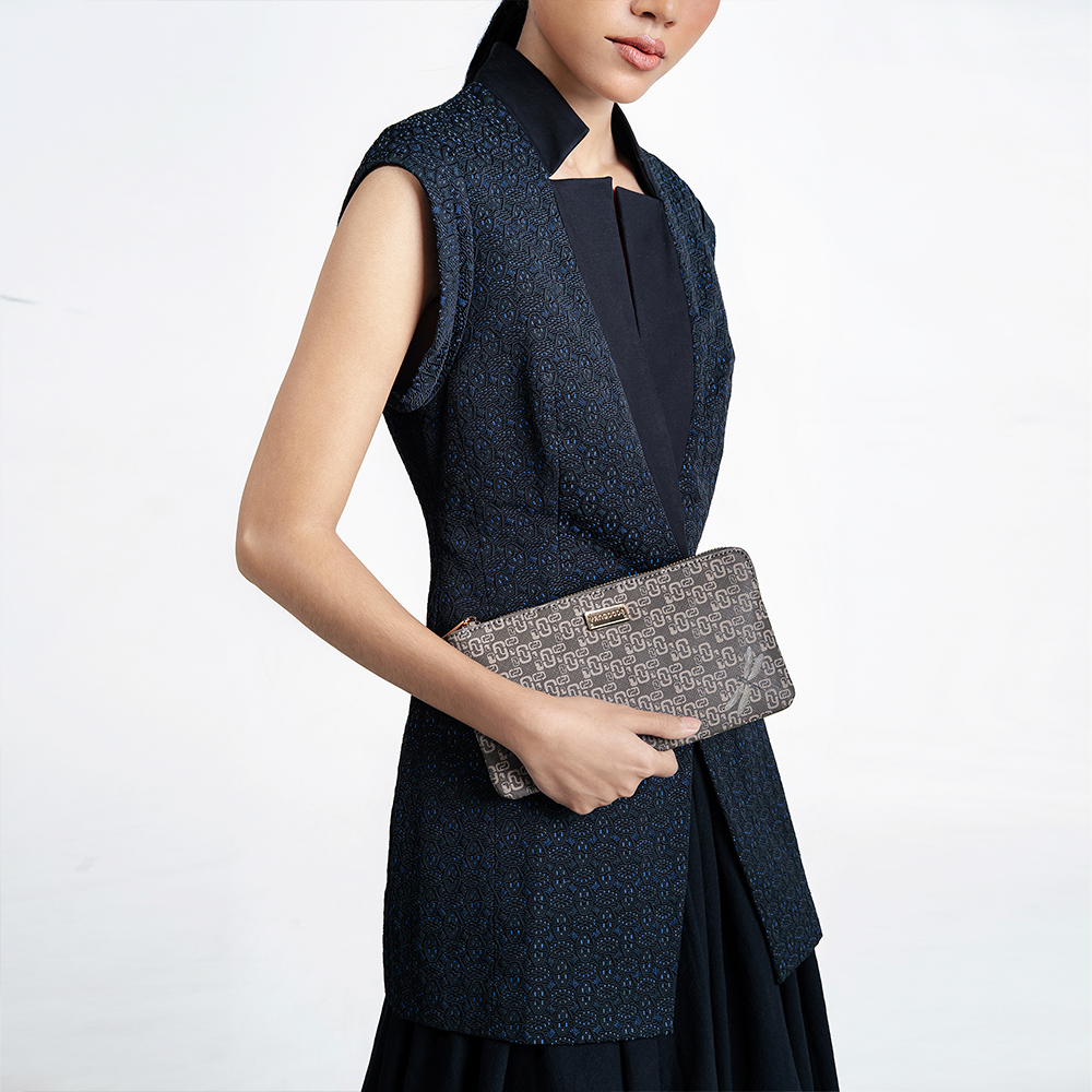 Thinkayta Women Gray Wallet Pouch