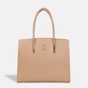 Dannari Beige Elongated Handle Tote Bag