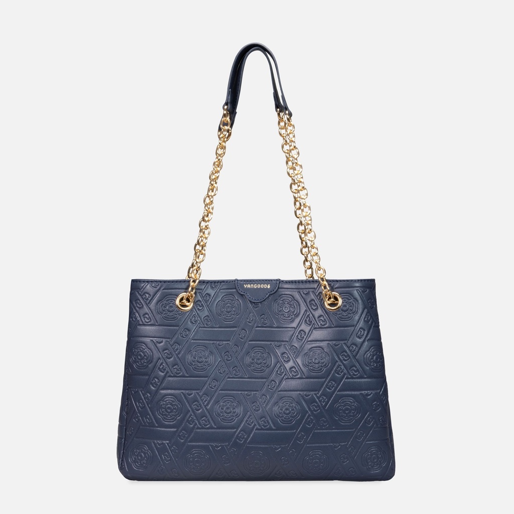 Myat Lay Ngone Midnight Blue Chain Tote Bag