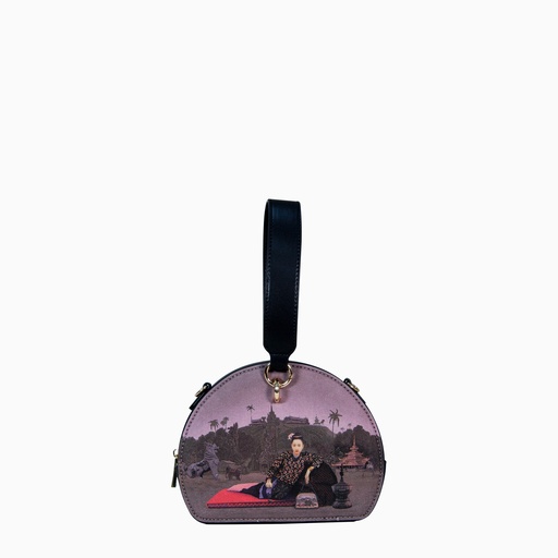 [YG9C2305R] Htate Htar Black Round Bag