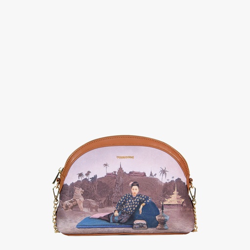 [YG9C2302E] Htate Htar Beige Chain Cross Bag