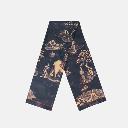 [YG11O2902B] Dannari Onyx Rectangular Scarf