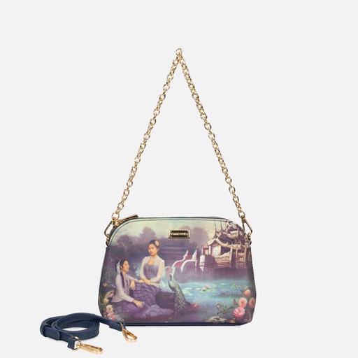 [YG11C2302Q] Yu Wadi  Stone Blue CrossBody Bag