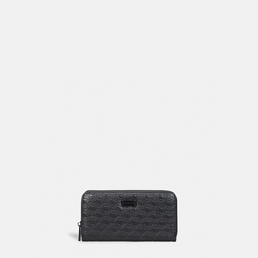 [YG11S2201B] Myat Lay Maung Black Zip Around Wallet